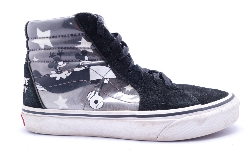 Vans Disney Mickey Mouse Plane Crazy Sk8-Hi Shoes Womens Size 8 Black Sneakers